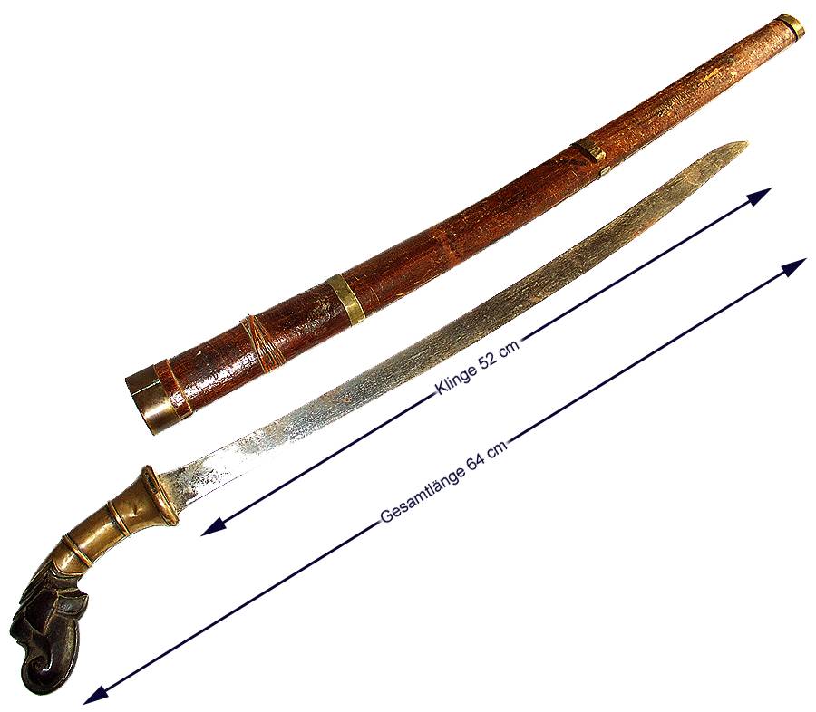 Malaysischer S&auml;bel, Klewang (Lamang), Borneo, ca. 1850